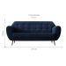 Sofá 3 Lugares Beegees Velosuede Azul Marinho