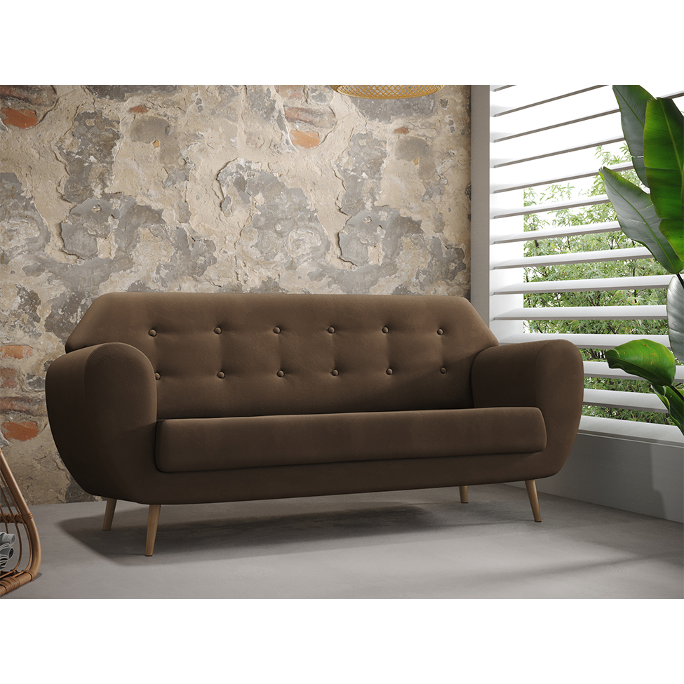 Sofá 3 Lugares Beegees Velosuede Marrom