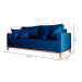 Sofá 3 Lugares Beny Base de Madeira Linho Cotton Azul Marinho