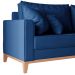 Sofá 3 Lugares Beny Base de Madeira Linho Cotton Azul Marinho