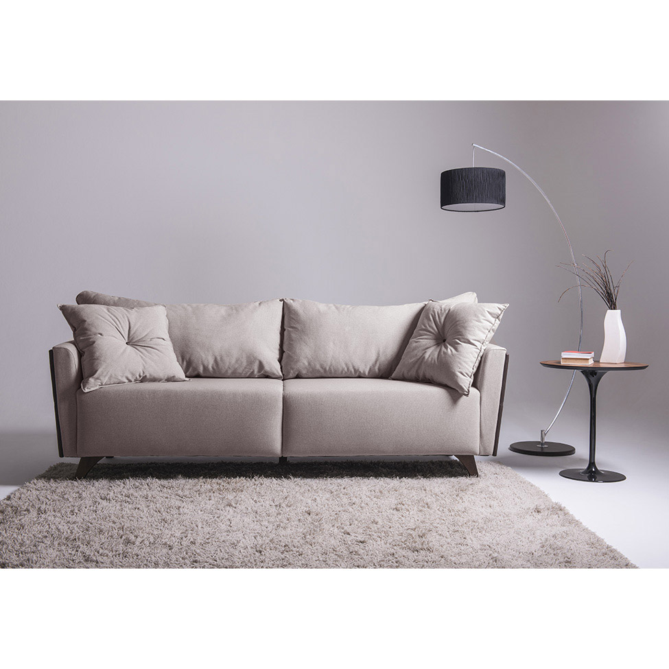 Sofá 3 Lugares Gales 230 cm Soft Marrom Claro