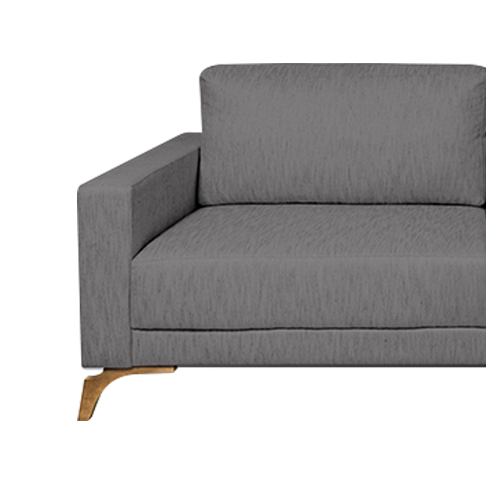 Sofá 3 Lugares Henry Veludo Cinza 190 cm