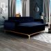 Sofá 3 Lugares Hug com Chaise Esquerdo Veludo Azul