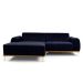 Sofá 3 Lugares Hug com Chaise Esquerdo Veludo Azul