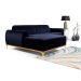 Sofá 3 Lugares Hug com Chaise Esquerdo Veludo Azul