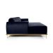 Sofá 3 Lugares Hug com Chaise Esquerdo Veludo Azul