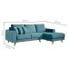 Sofá 3 Lugares Lombok com Chaise Direito Poliéster Azul