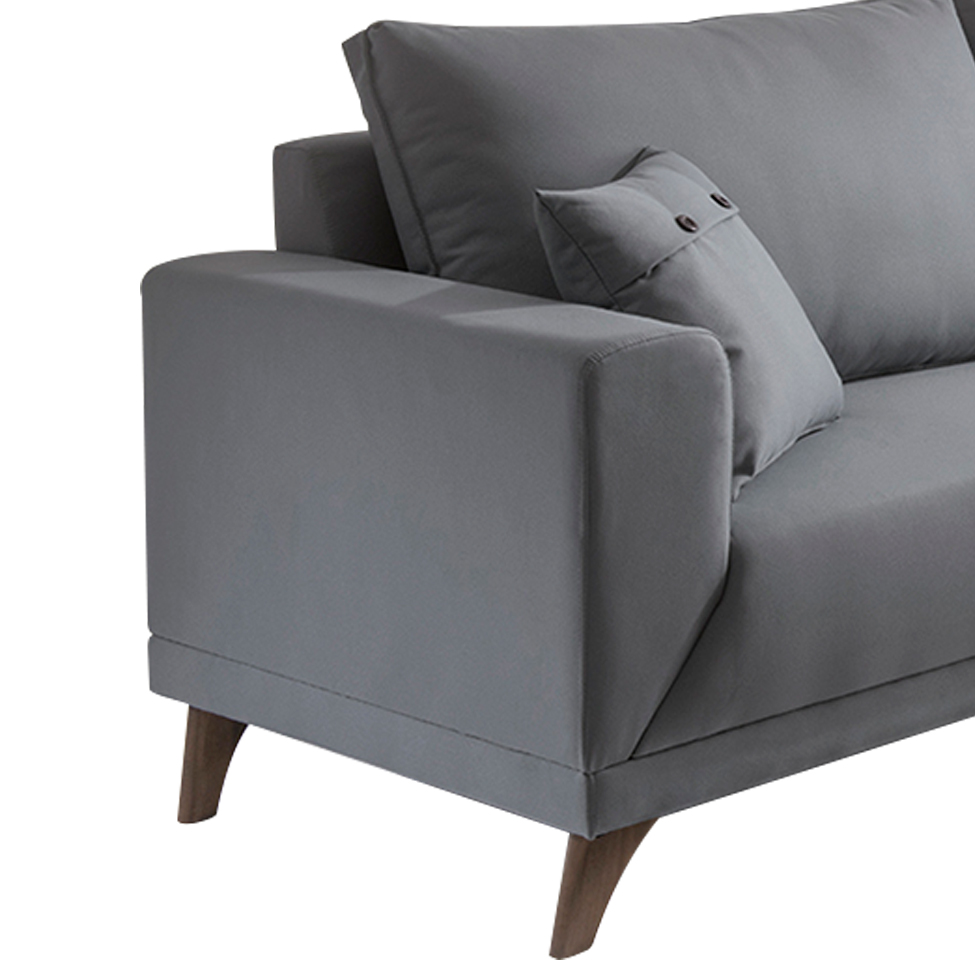 Sofá 3 Lugares Manchester Cinza 220 cm