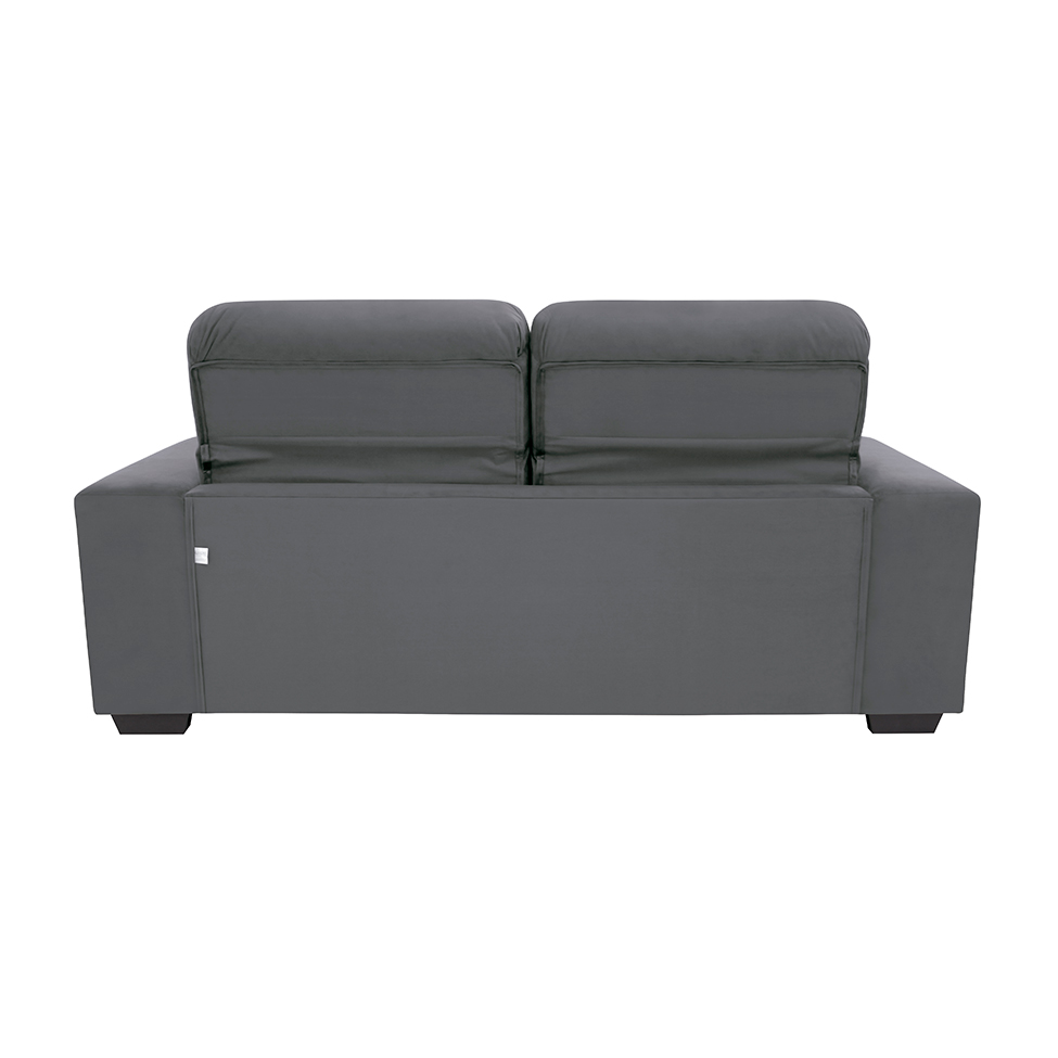 Sofá 3 Lugares Retrátil e Reclinável Plaza Suede Cinza