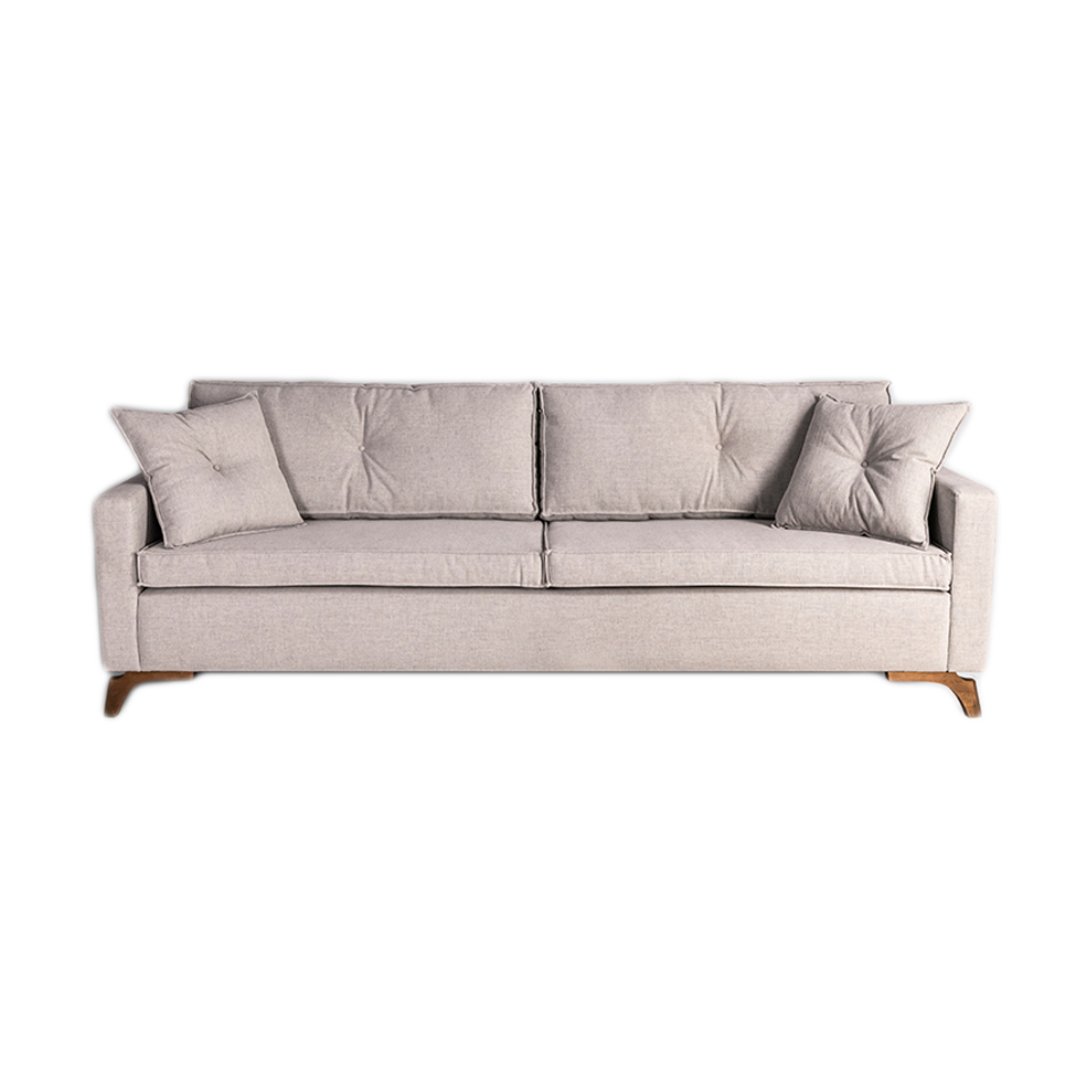 Sofá 3 Lugares Viena Linho Bege 190 cm
