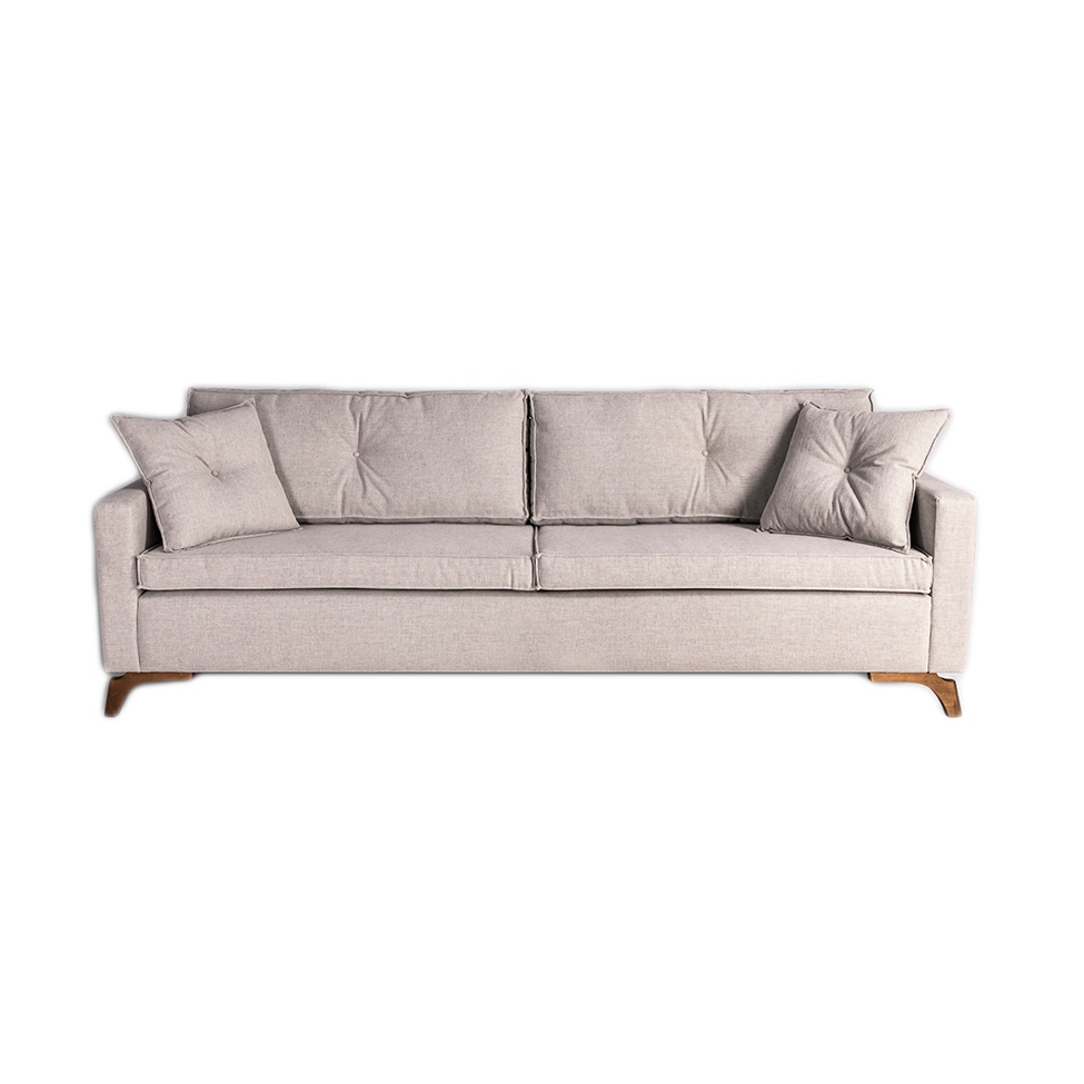 Sofá 3 Lugares Viena Linho Bege 210 cm