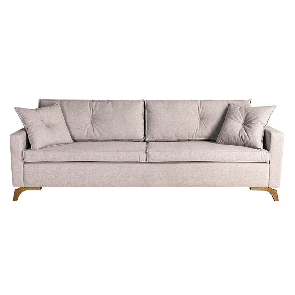 Sofá 3 Lugares Viena Linho Bege 210 cm