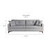 Sofá 3 Lugares Viena Linho Cinza 190 cm