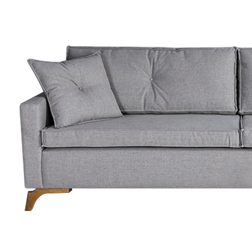 Sofá 3 Lugares Viena Linho Cinza 190 cm