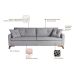 Sofá 3 Lugares Viena Linho Cinza 190 cm