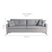 Sofá 3 Lugares Viena Linho Cinza 210 cm