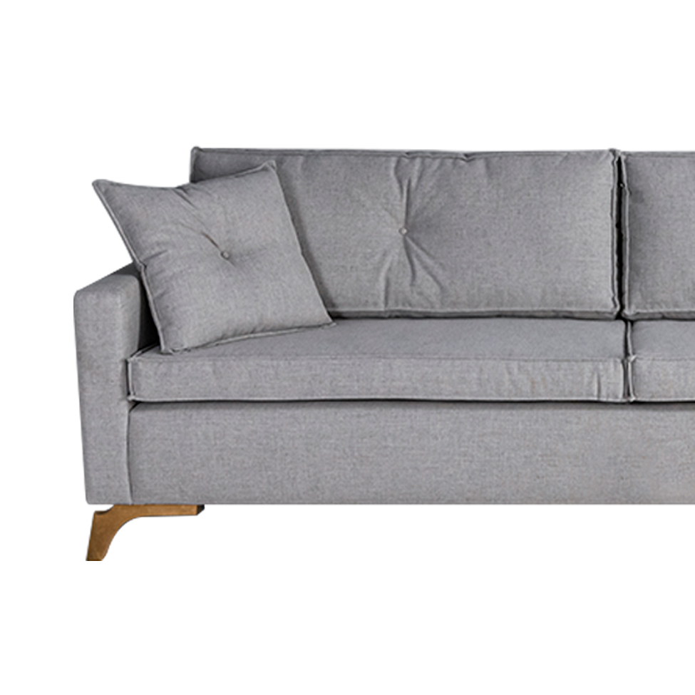 Sofá 3 Lugares Viena Linho Cinza 210 cm