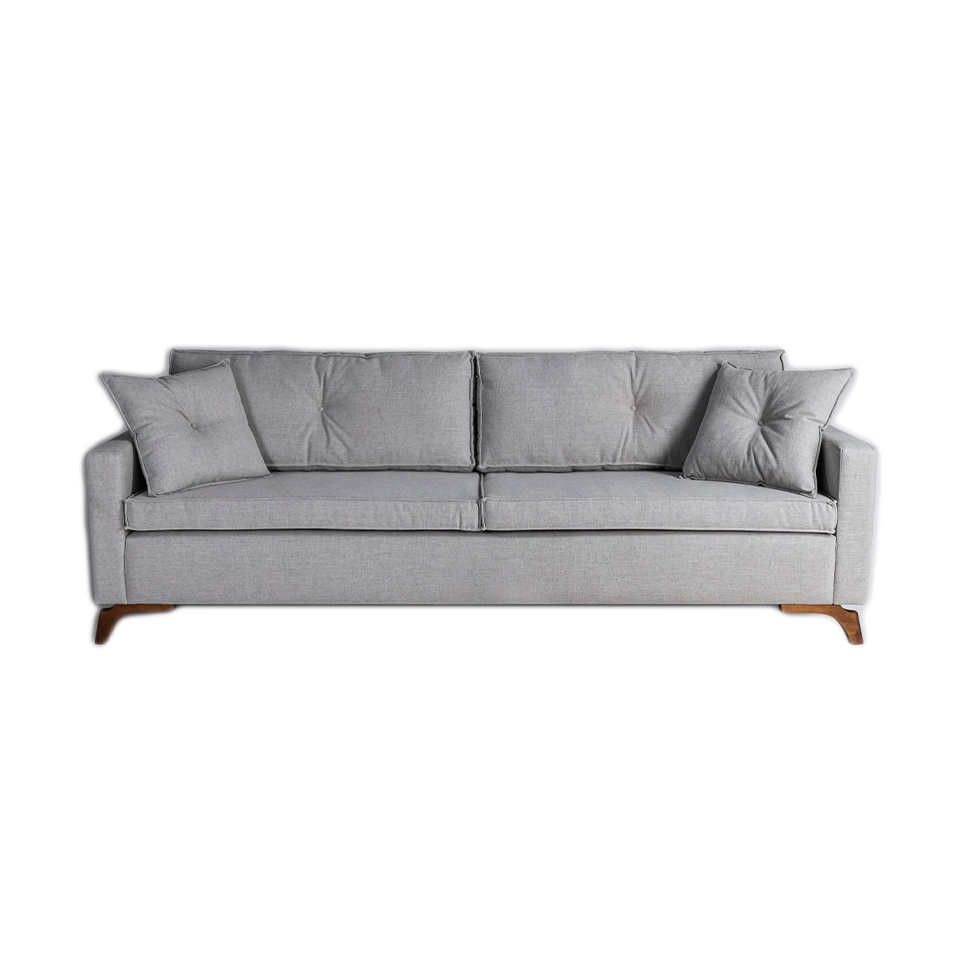 Sofá 3 Lugares Viena Linho Cinza 230 cm