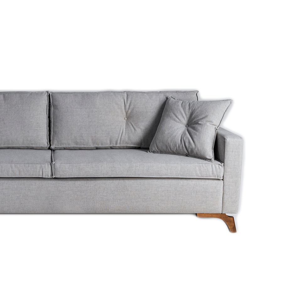 Sofá 3 Lugares Viena Linho Cinza 230 cm