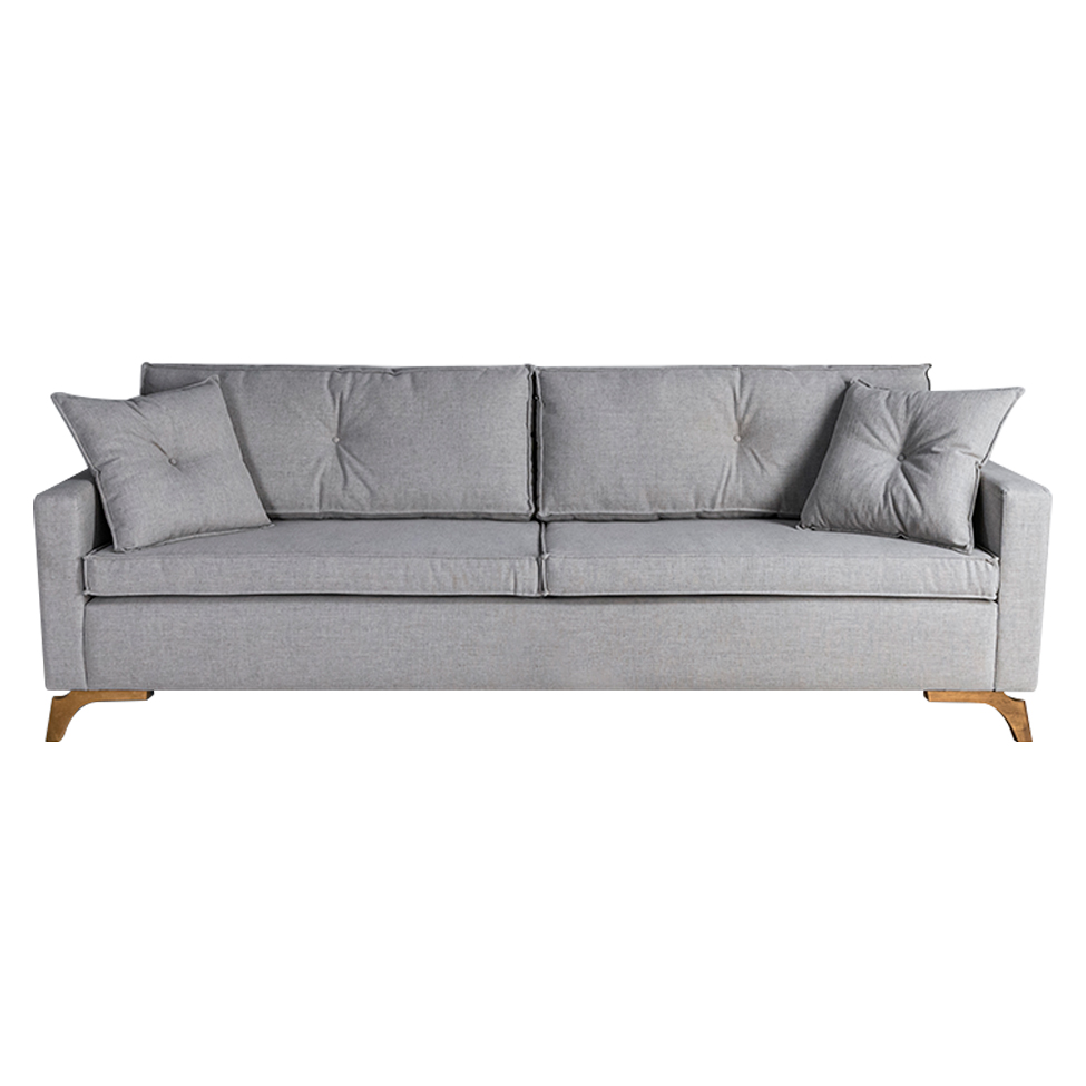 Sofá 3 Lugares Viena Linho Cinza 230 cm