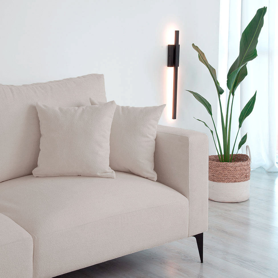 Sofá 3 Lugares com Molas Ensacadas 200 cm e Puff Unne Bouclé Bege
