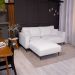 Sofá 3 Lugares com Molas Ensacadas 200 cm e Puff Unne Bouclé Off White