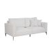 Sofá 3 Lugares com Molas Ensacadas 200 cm e Puff Unne Bouclé Off White