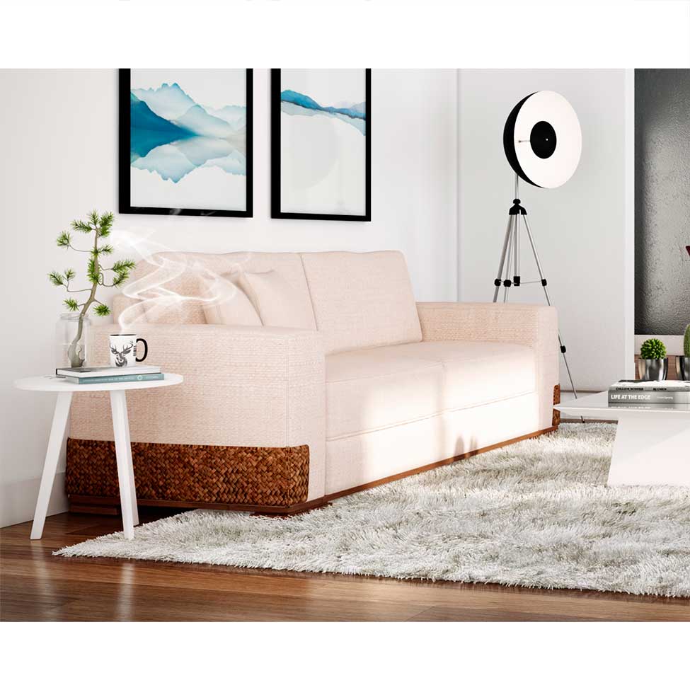 Sofá 3 lugares Bretanha Linho Creme II