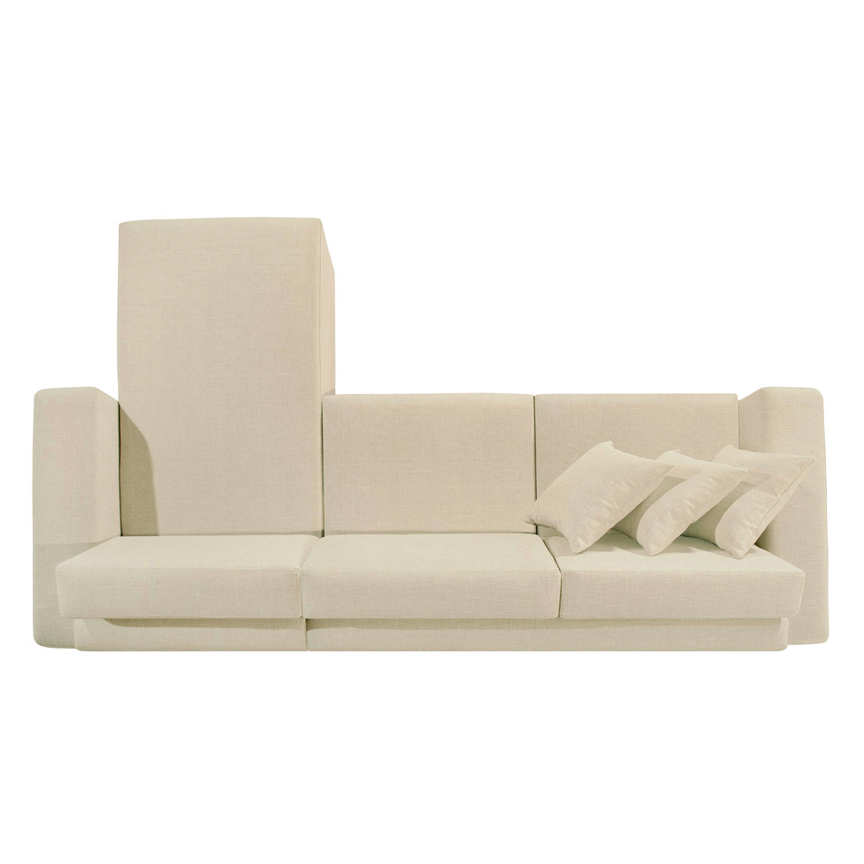 Sofá 4 Lugares Bretanha com Chaise Direito Linho Bege
