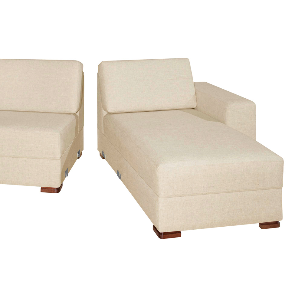 Sofá 4 Lugares Bretanha com Chaise Direito Linho Bege