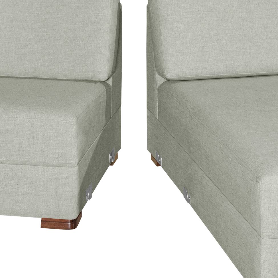 Sofá 4 Lugares Bretanha com Chaise Direito Linho Cinza