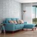 Sofá 4 Lugares Lombok com Chaise Direito Poliéster Azul