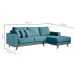 Sofá 4 Lugares Lombok com Chaise Direito Poliéster Azul
