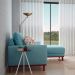 Sofá 4 Lugares Lombok com Chaise Direito Poliéster Azul