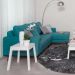Sofá 4 Lugares Lombok com Chaise Direito Poliéster Azul