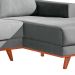 Sofá 4 Lugares Lombok com Chaise Direito Veludo Cinza
