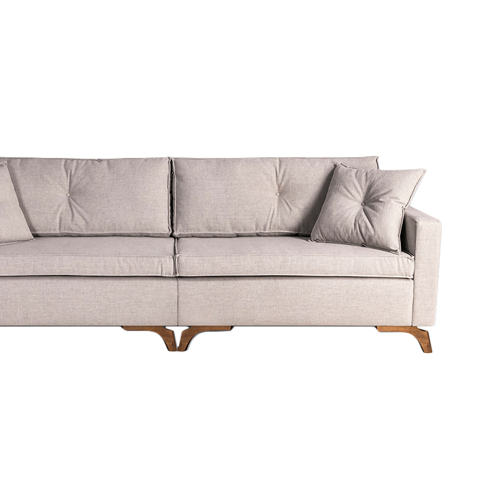 Sofá 4 Lugares Viena Linho Bege 250 cm