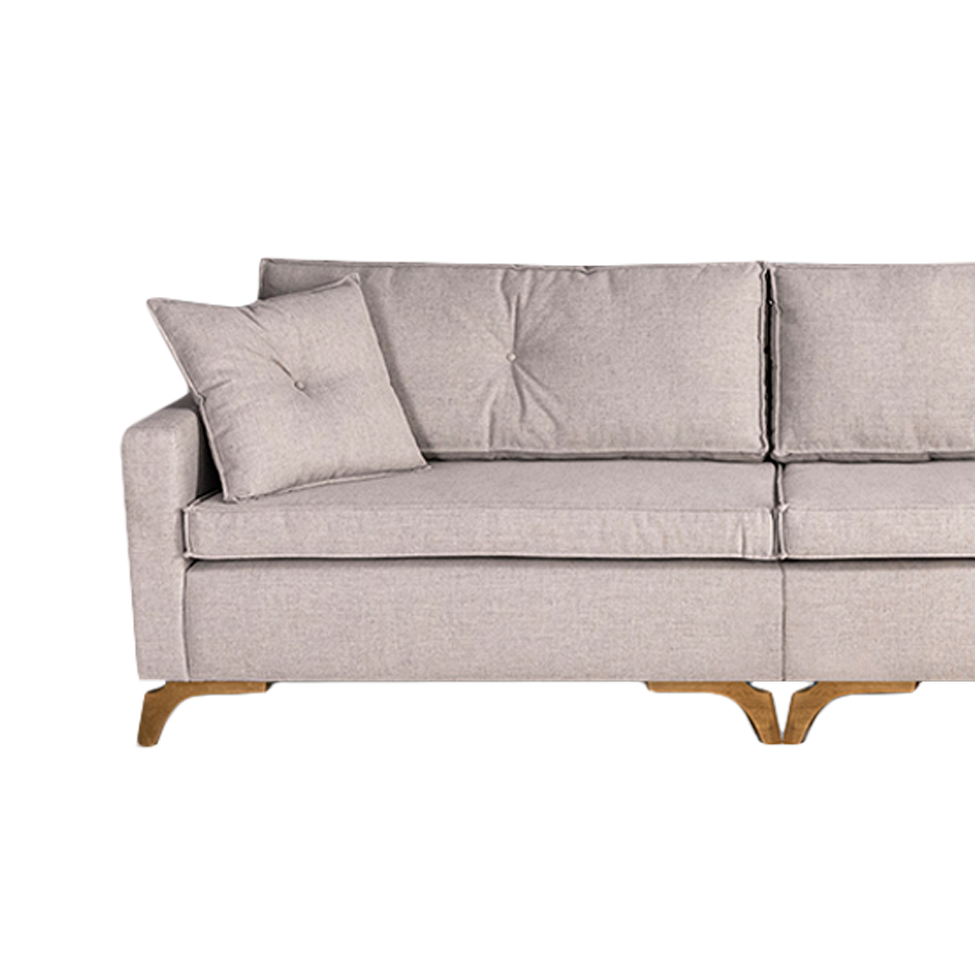 Sofá 4 Lugares Viena Linho Bege 250 cm