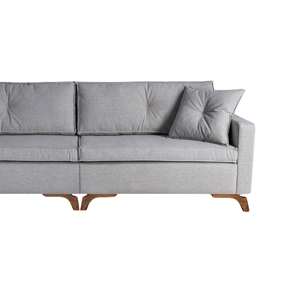 Sofá 4 Lugares Viena Linho Cinza 250 cm