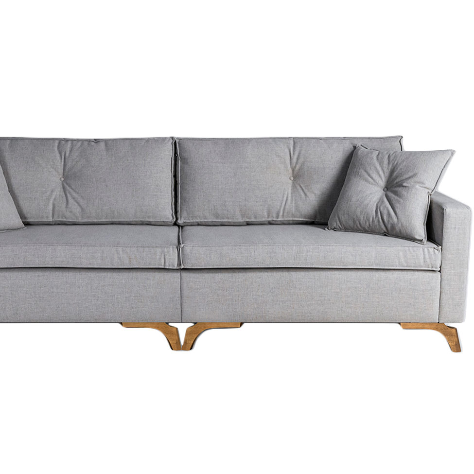 Sofá 4 Lugares Viena Linho Cinza 250 cm