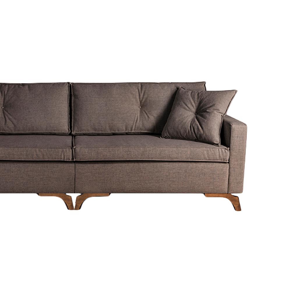 Sofá 4 Lugares Viena Veludo Marrom 250 cm