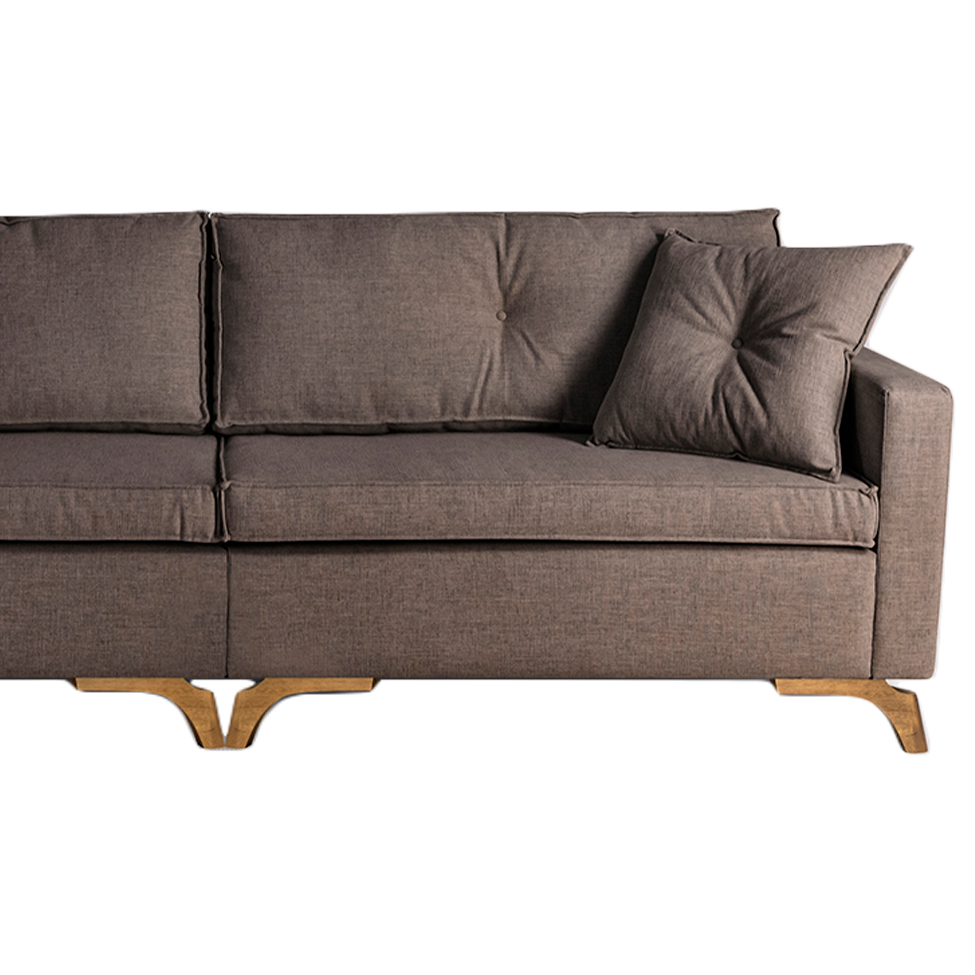 Sofá 4 Lugares Viena Veludo Marrom 250 cm