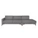 Sofá 6 Lugares Henry com Chaise Direito Veludo Cinza