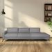Sofá 6 Lugares Henry com Chaise Direito Veludo Cinza
