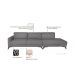 Sofá 6 Lugares Henry com Chaise Direito Veludo Cinza