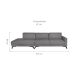 Sofá 6 Lugares Henry com Chaise Esquerdo Veludo Cinza