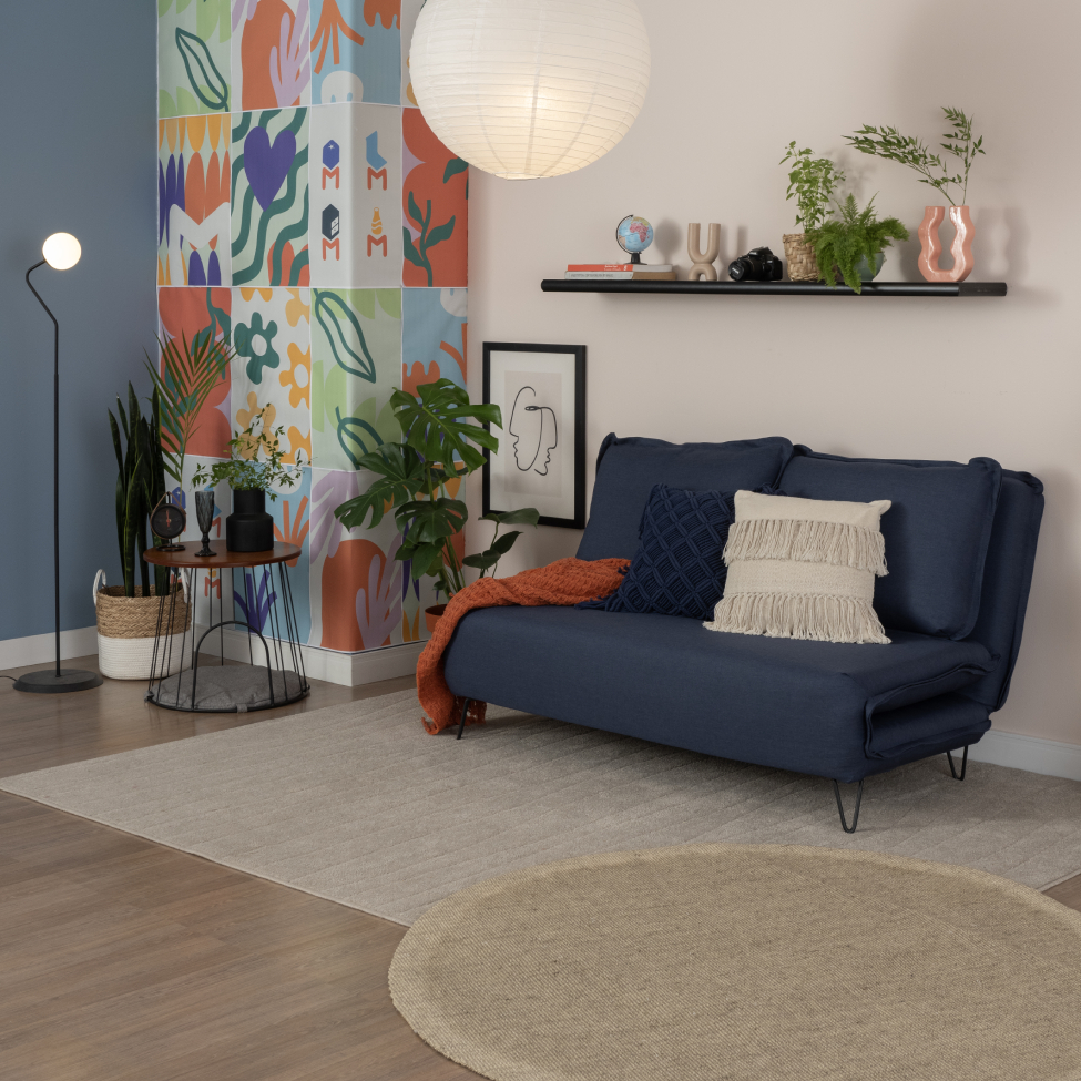 Sofá-Cama 2 Lugares Casal Bergamo Azul Jeans