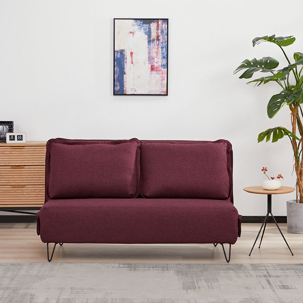 Sofá-Cama 2 Lugares Casal Bergamo Vermelho