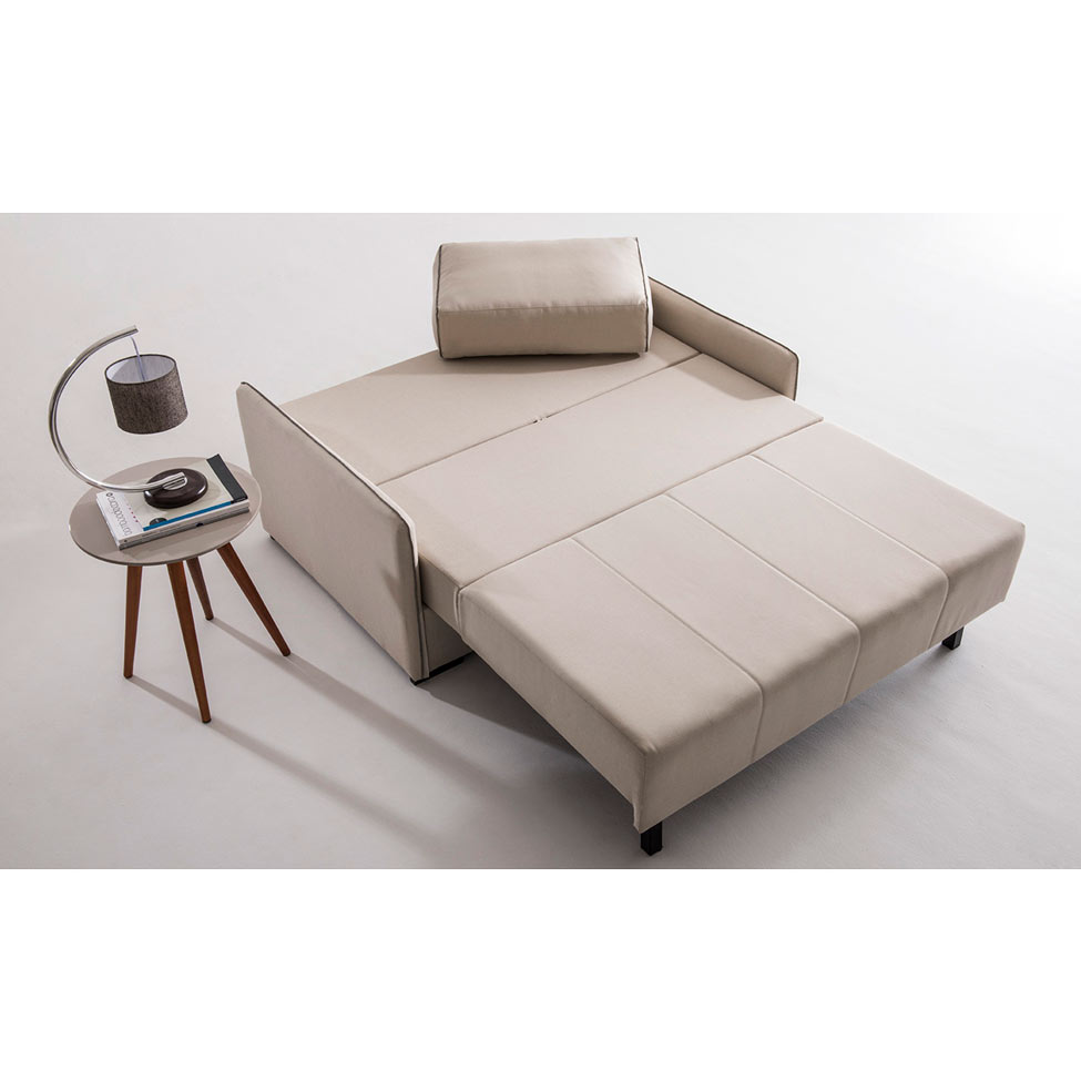 Sofá-Cama 2 Lugares Casal Isis Linho Bege