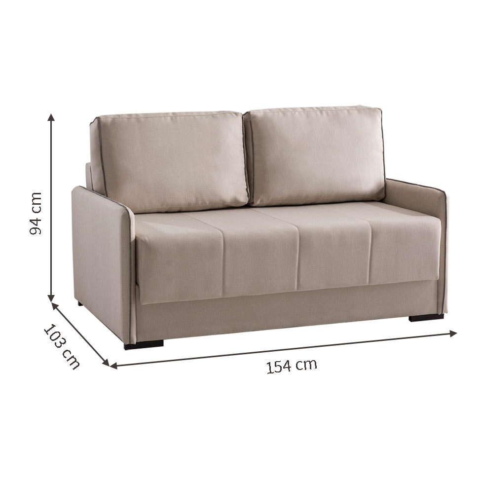 Sofá-Cama 2 Lugares Casal Isis Linho Bege
